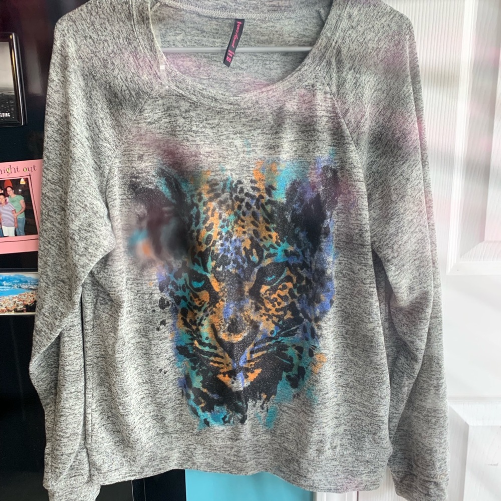 Leopard Sweater Grey XXL
